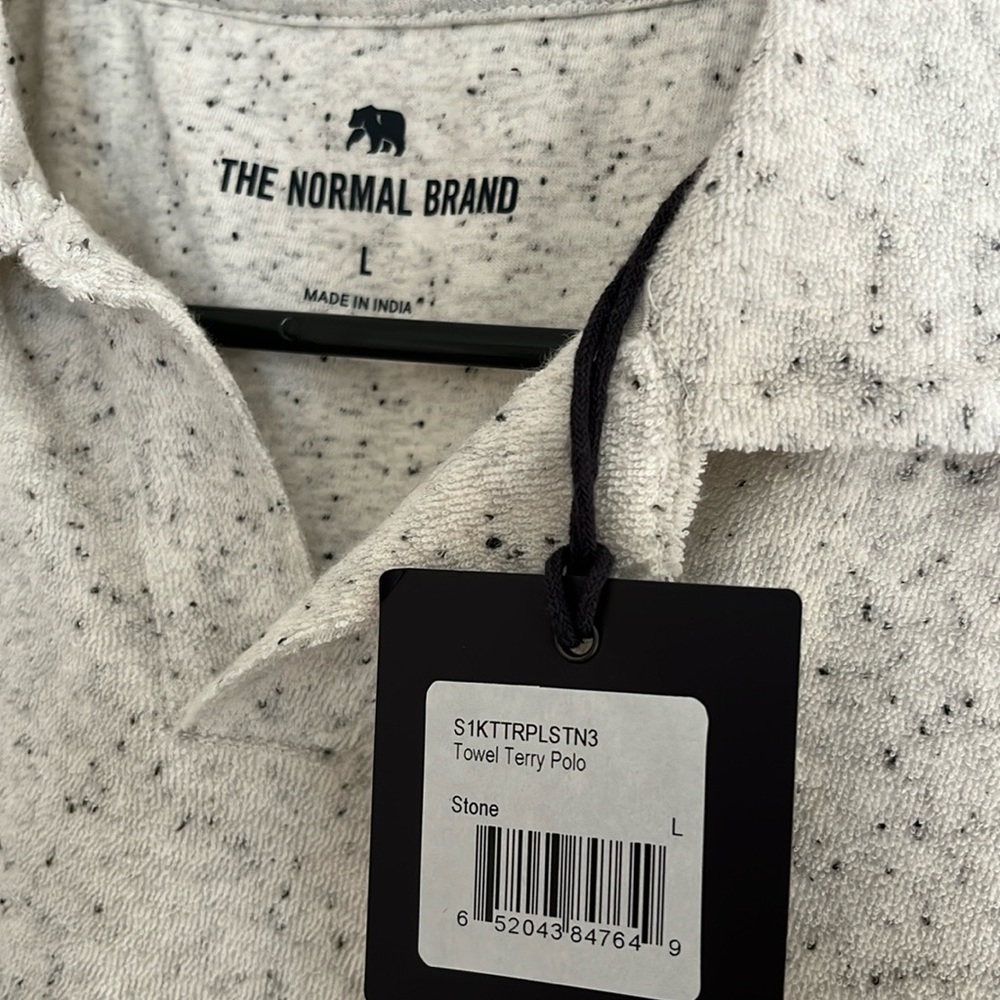 The Normal Brand Terry Cloth polo, stone color, size L